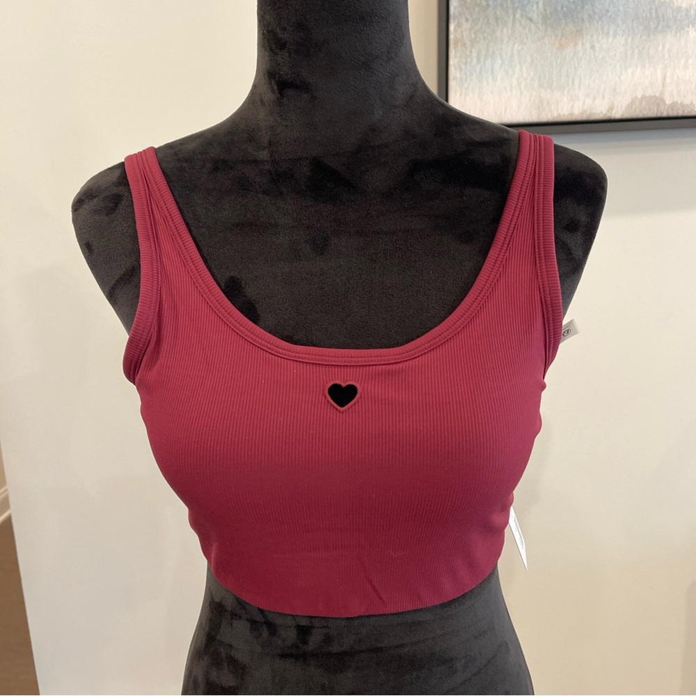 Lululemon Athletica Burgundy Nulu Rib Scoopneck Bra